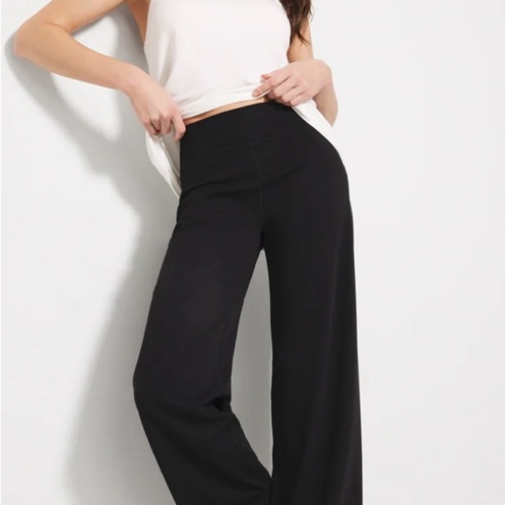🆕 Soma Intimates High-Waist Wide-Leg Pants in Black • Size Small - Picture 4 of 7